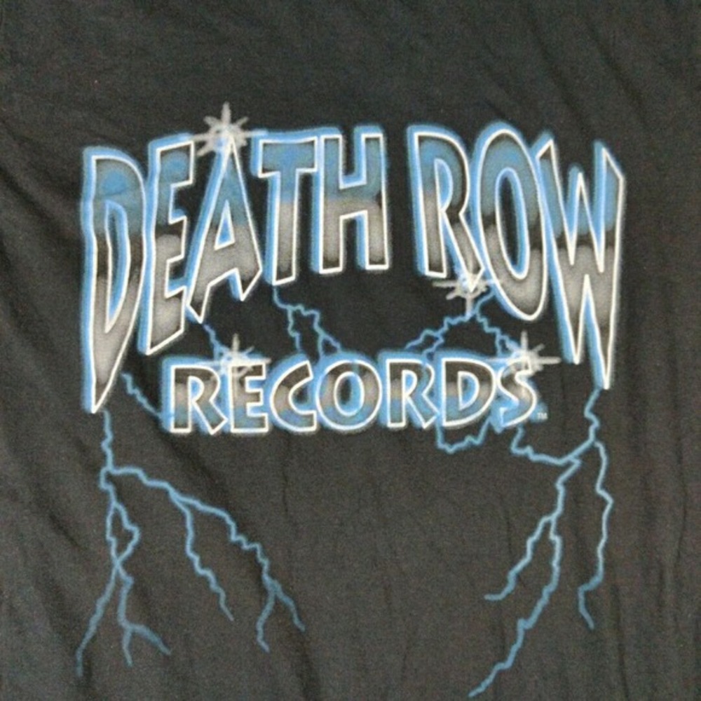 Death Row Records Shirt‎ Mens Medium Lightning Ice Blue Streetwear Retro 90's